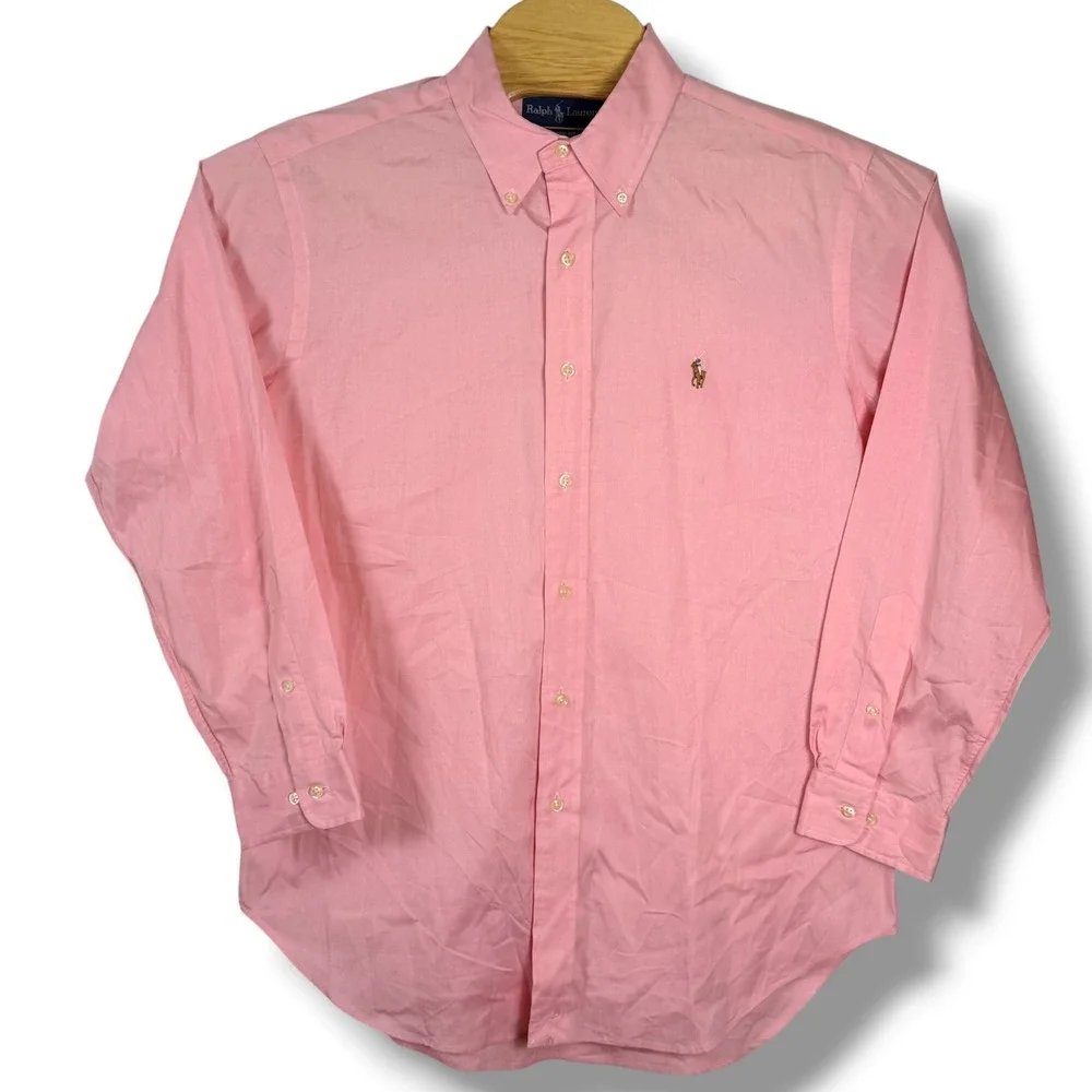 Polo Ralph Lauren Button Down Shirt Mens 16.5 Large Pink Classic Fit Oxford Pony